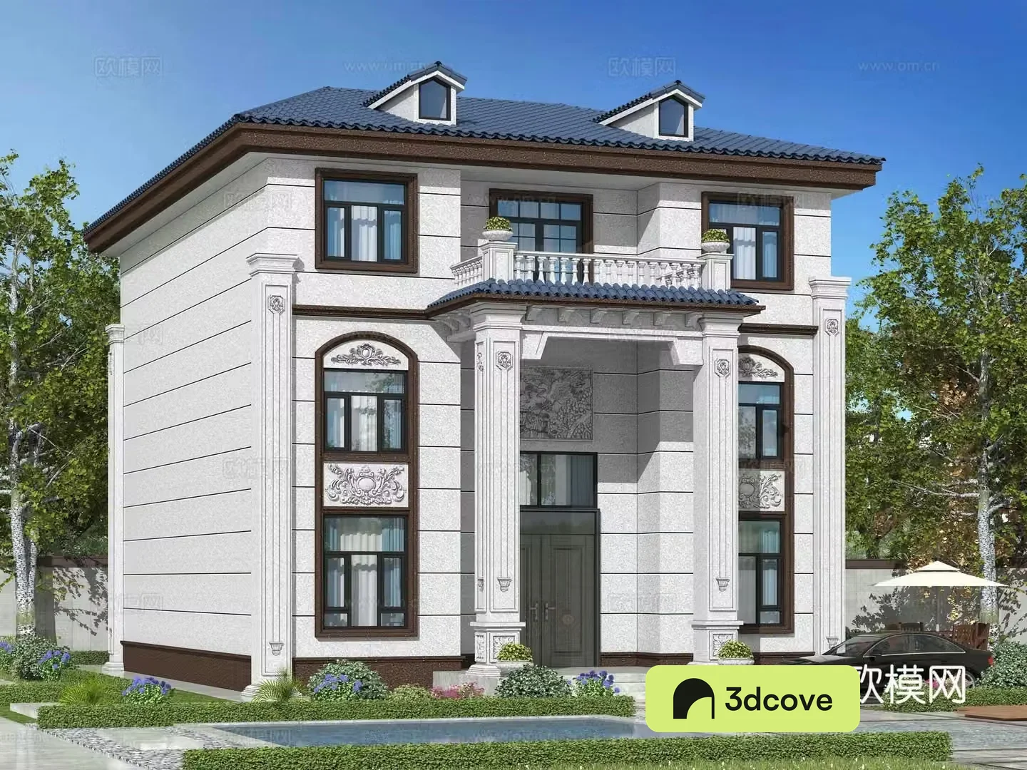 Simple European single-family villa appearance