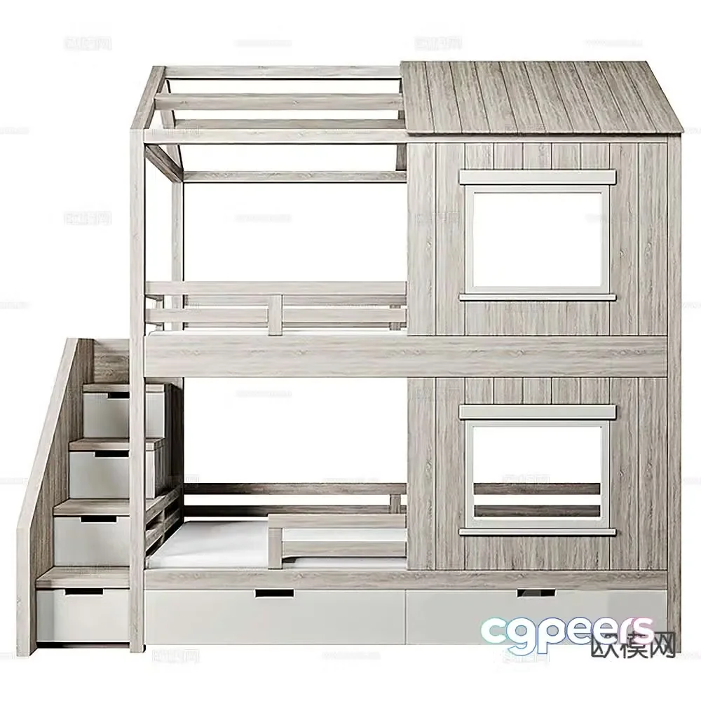 Simple bunk bed 3d model