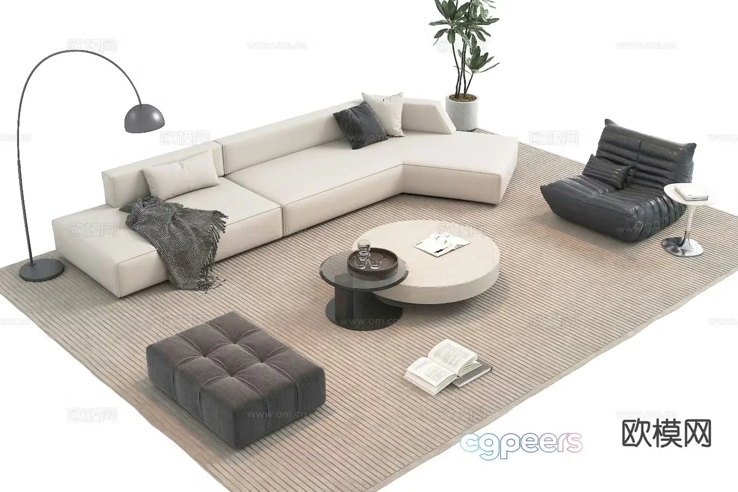 Modern modular sofa corner sofa 3d model