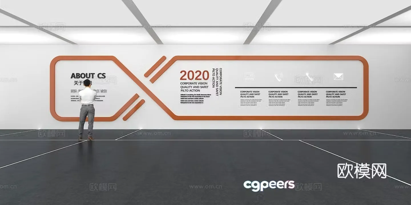 Cultural wall Corporate culture wall Display wall Classroom Exhibition hall Campus culture Corridor 3D model
