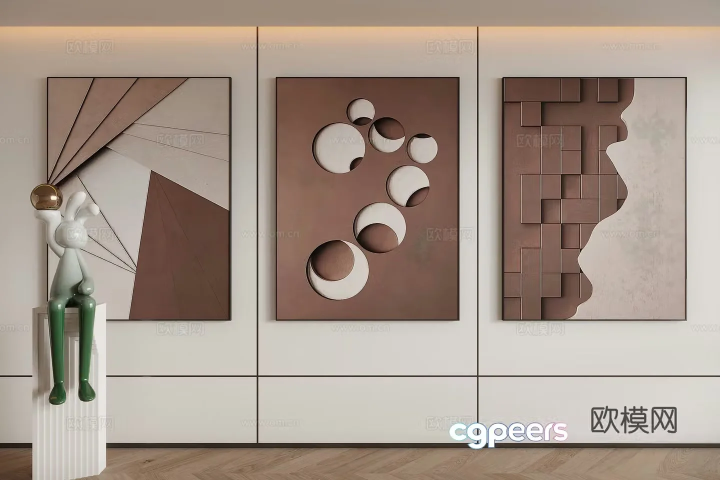 Modern minimalist decorative painting 3d model