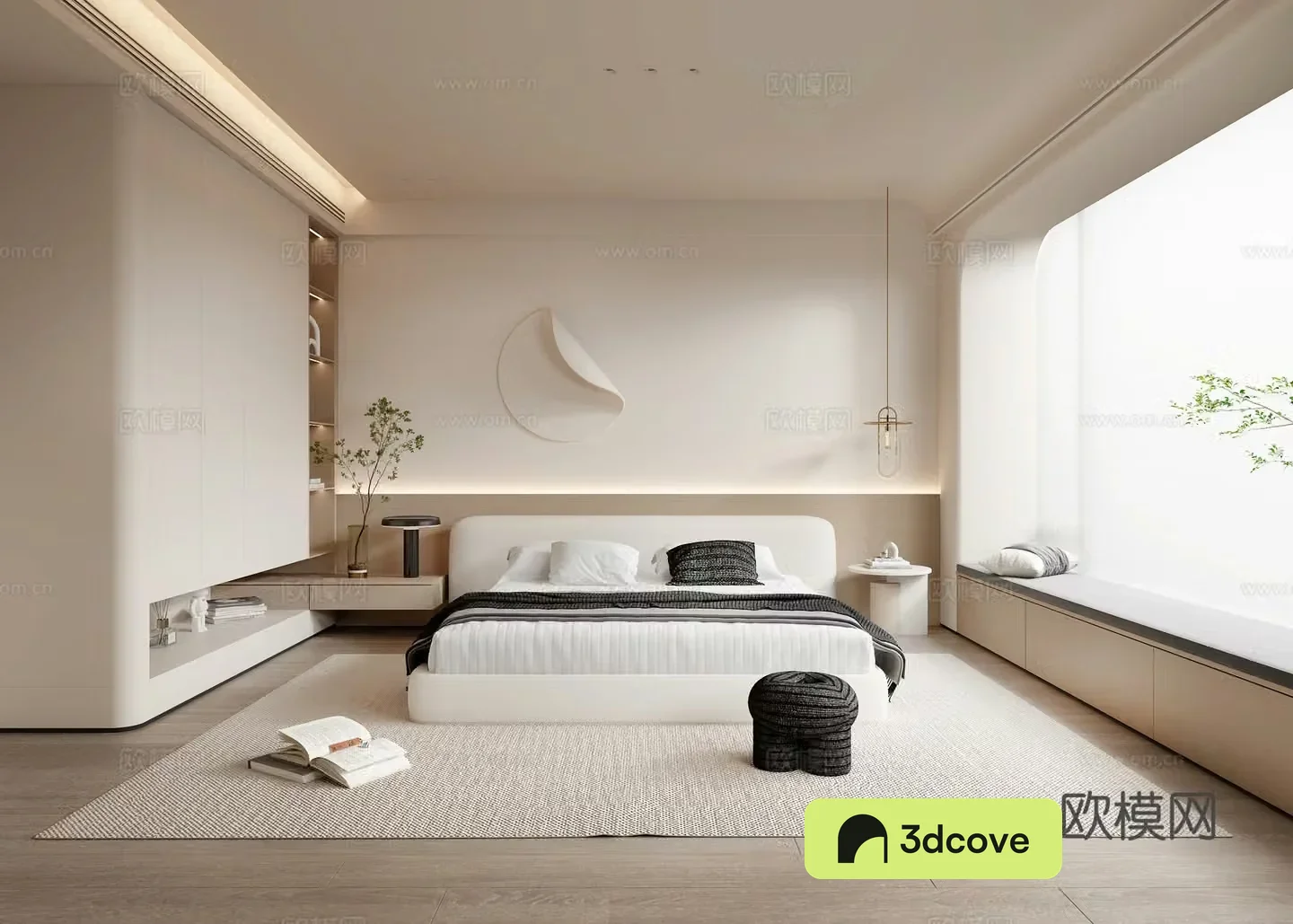Modern creamy bedroom