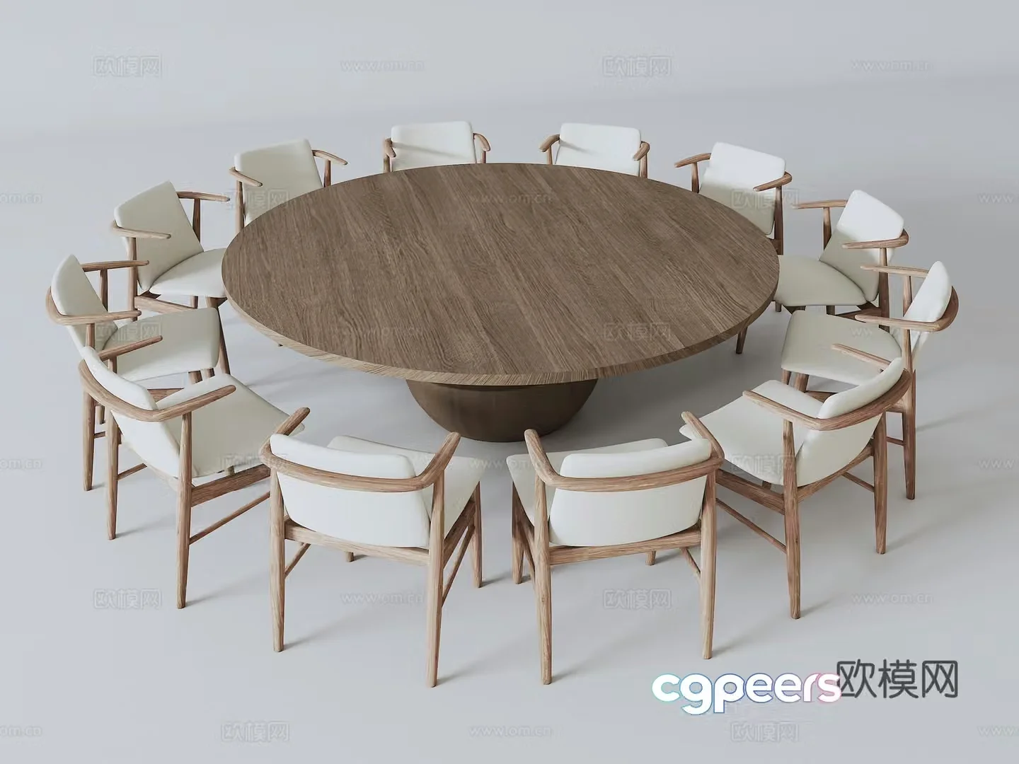 Solid wood original dining table 3D model