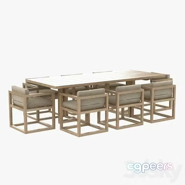 3ds Max Free – restoration hardware aviara armchair and dining table