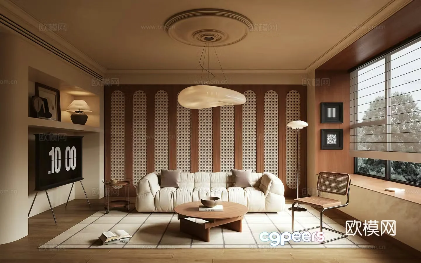 Log Wind Living Room 3D Model