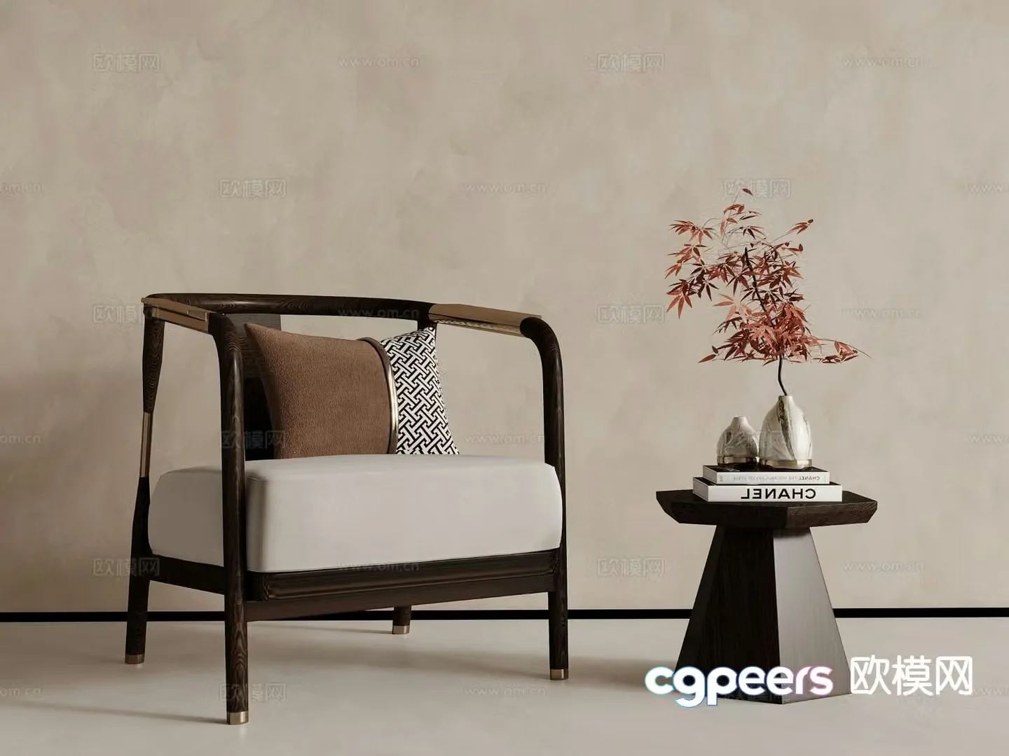 New Chinese style leisure chair 3d model