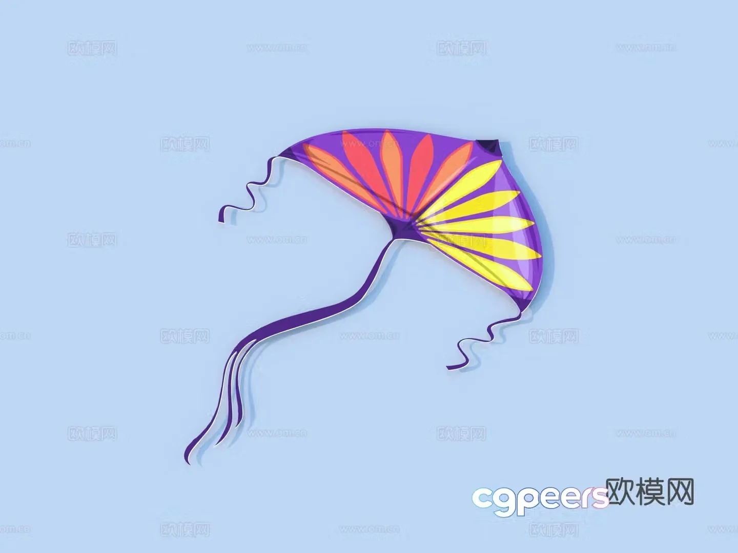 kite toy ornament decoration 3d model