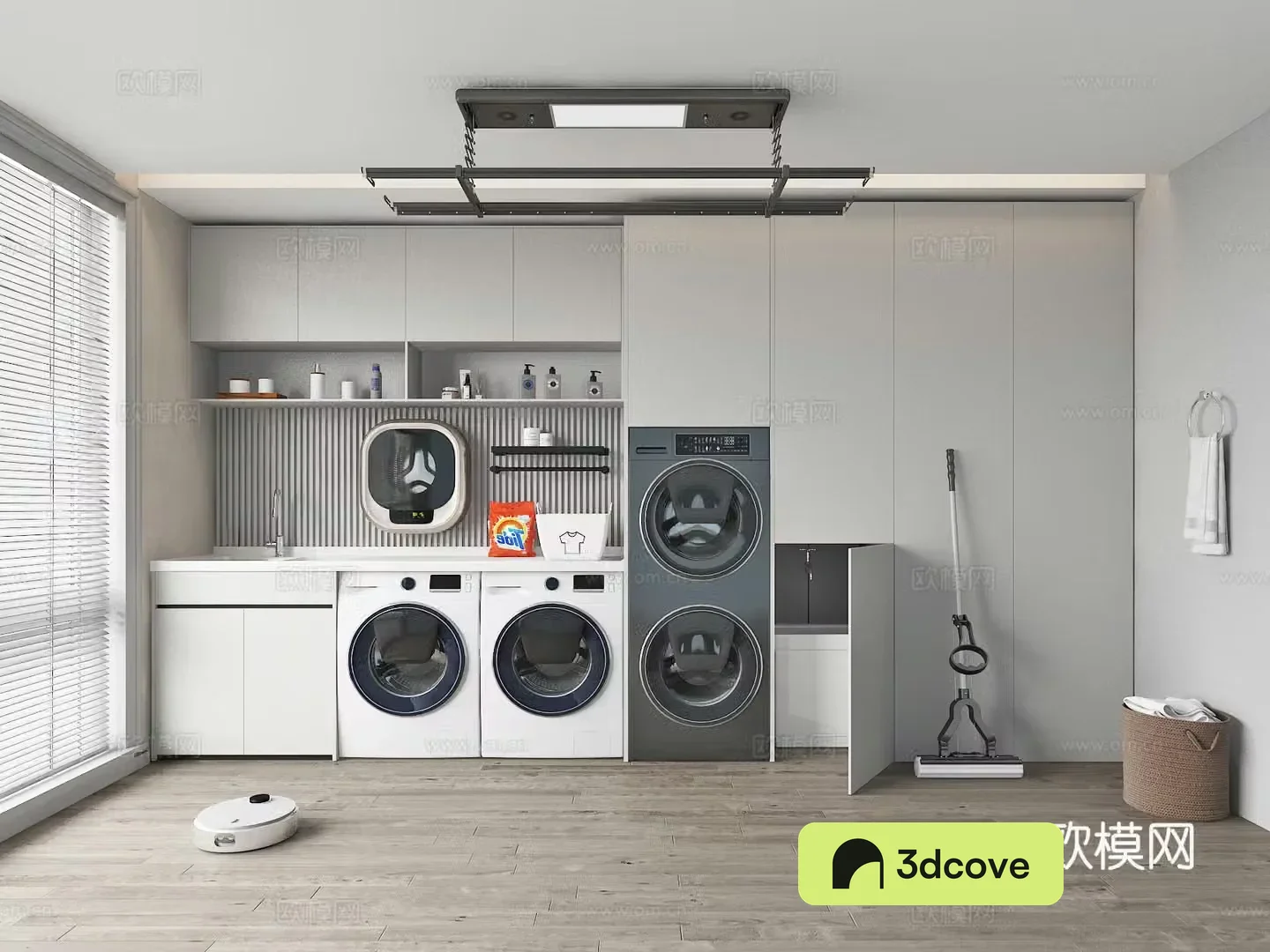 Modern balcony washing machine cabinet