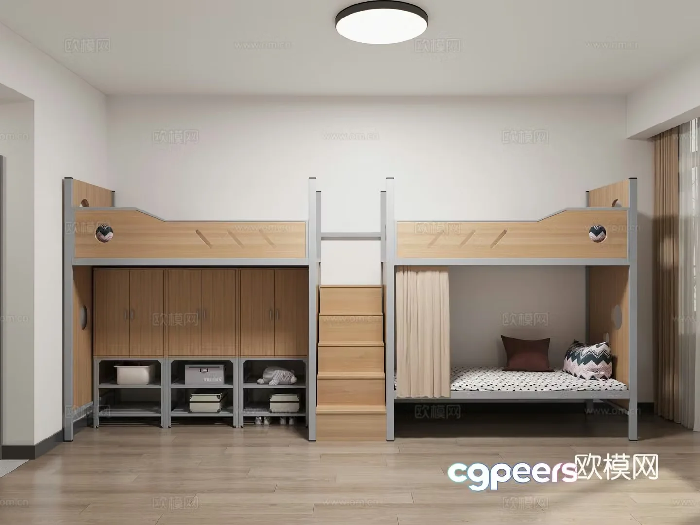 School dormitory goes to bed go to bed desk write office desk company dormitory six -person 3D model