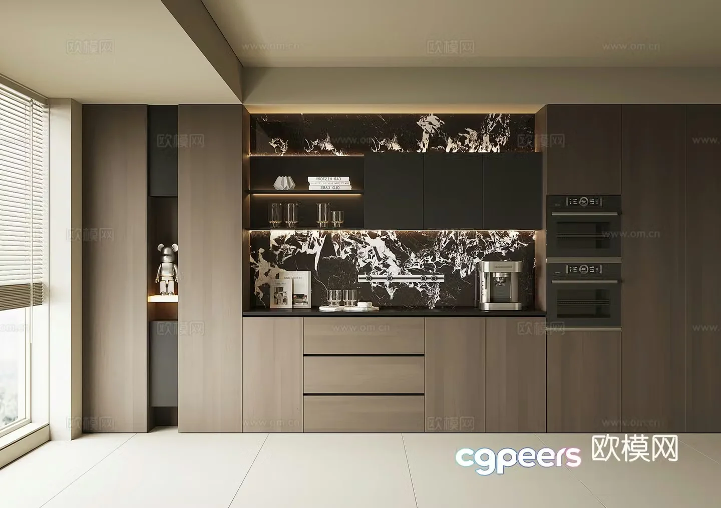 Modern wine cabinet sideboard 3D model