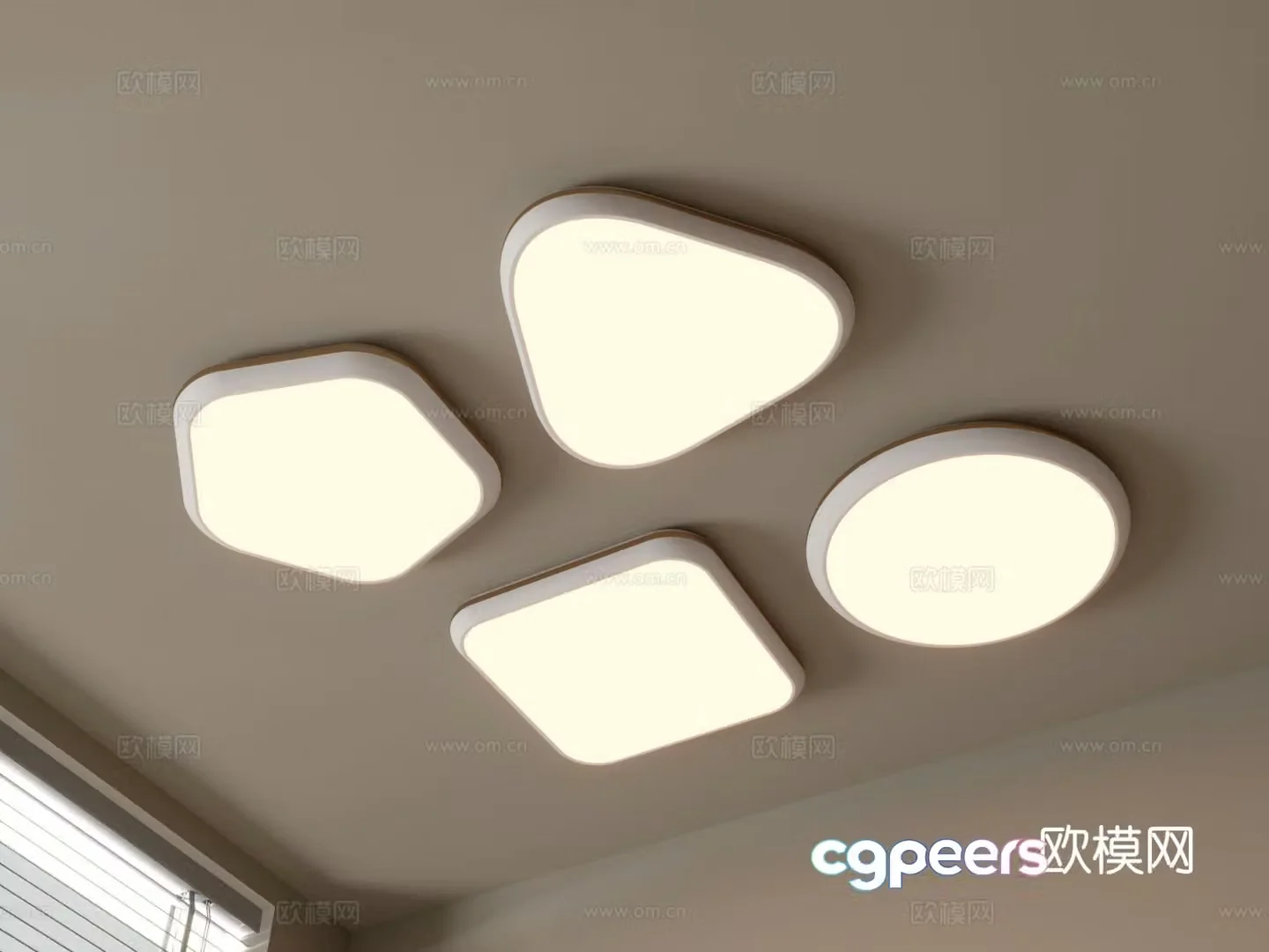 Modern geometric ceiling lamp 3d model