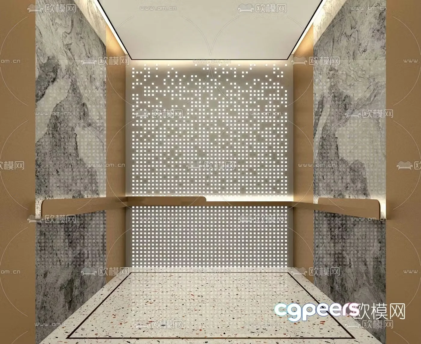 Modern elevator car 3d model