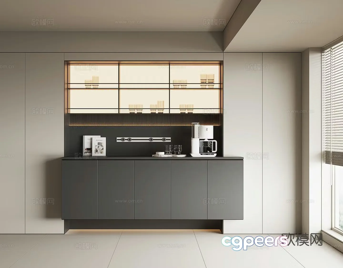 Modern sideboard wine cabinet 3d model