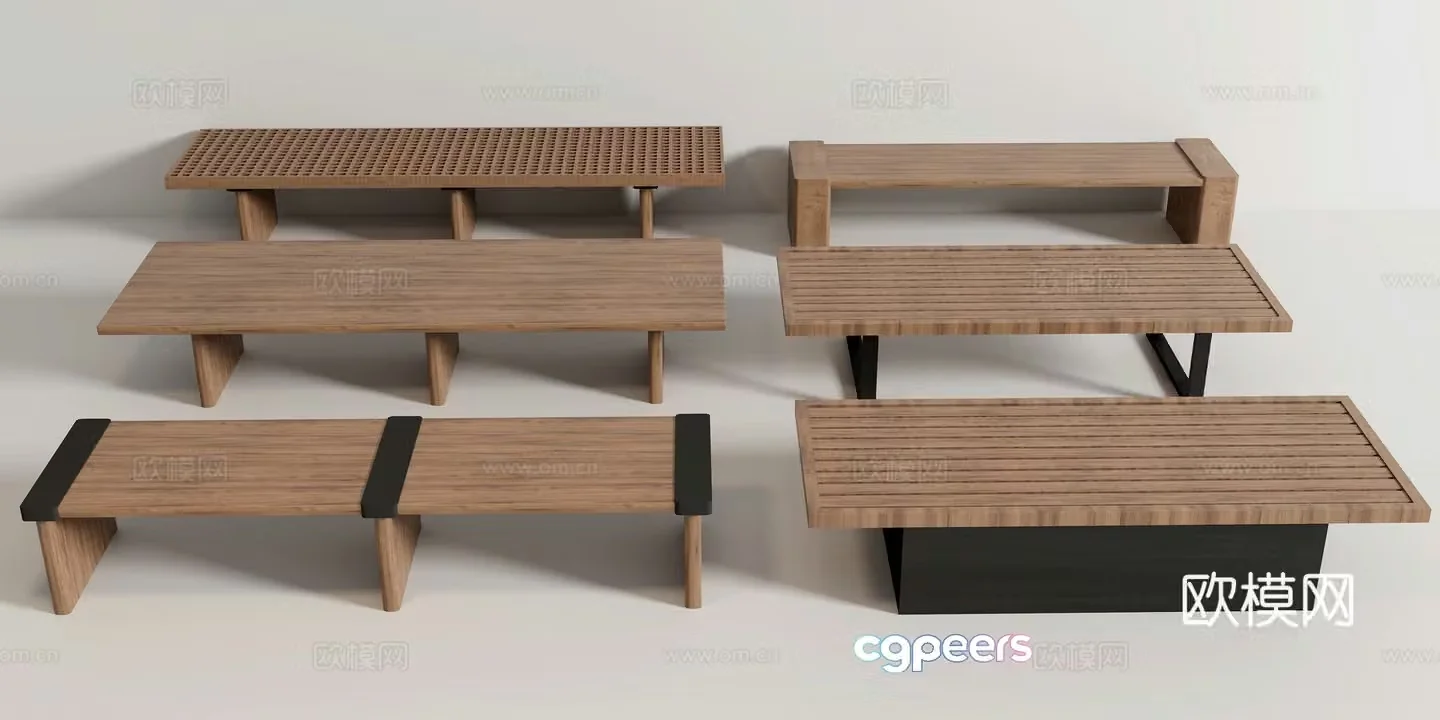 Modern outdoor bench 3d model