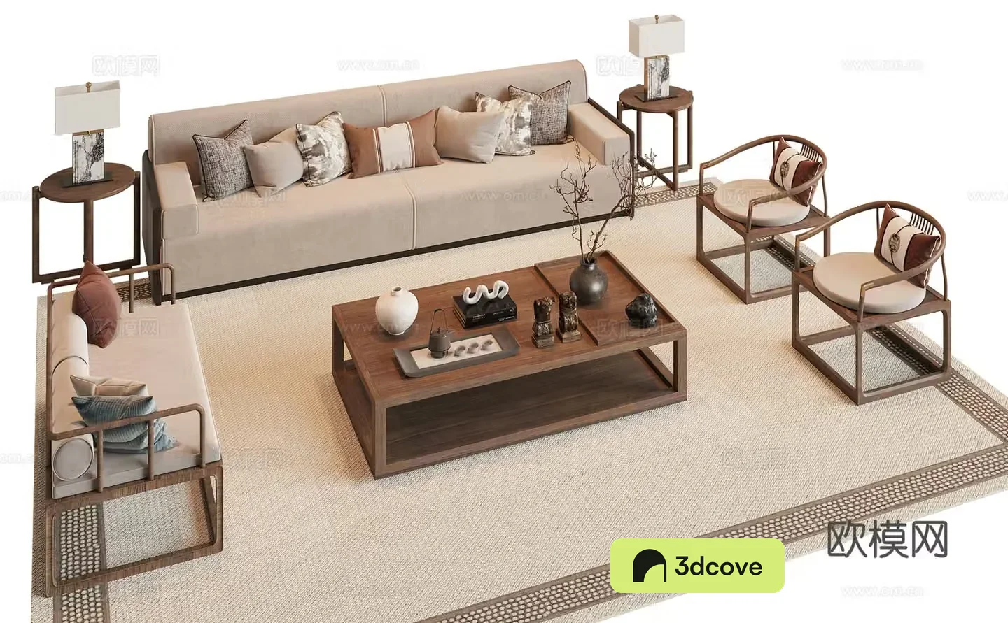 Song style sofa coffee table combination
