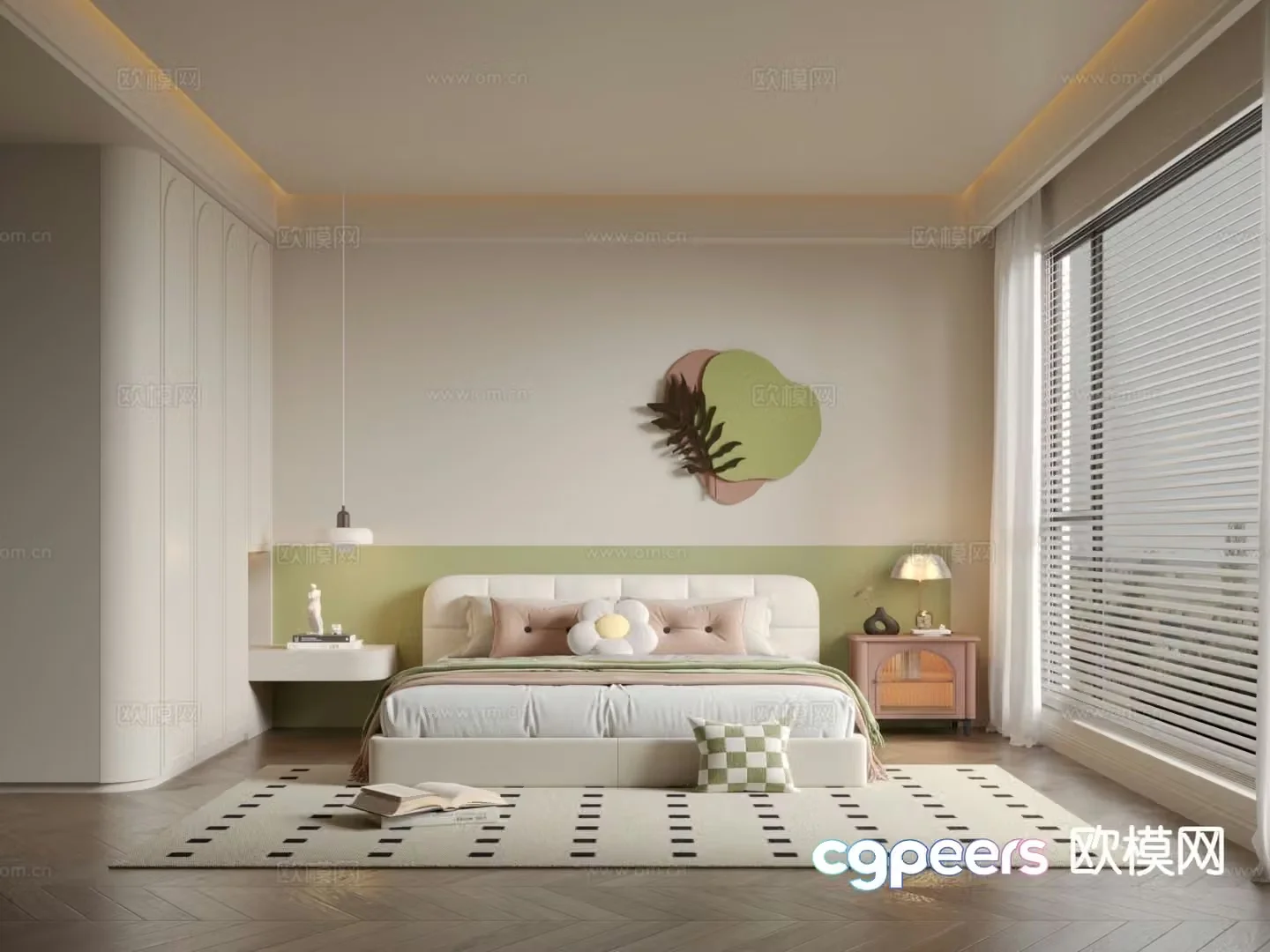 Cream style bedroom master bedroom 3d model