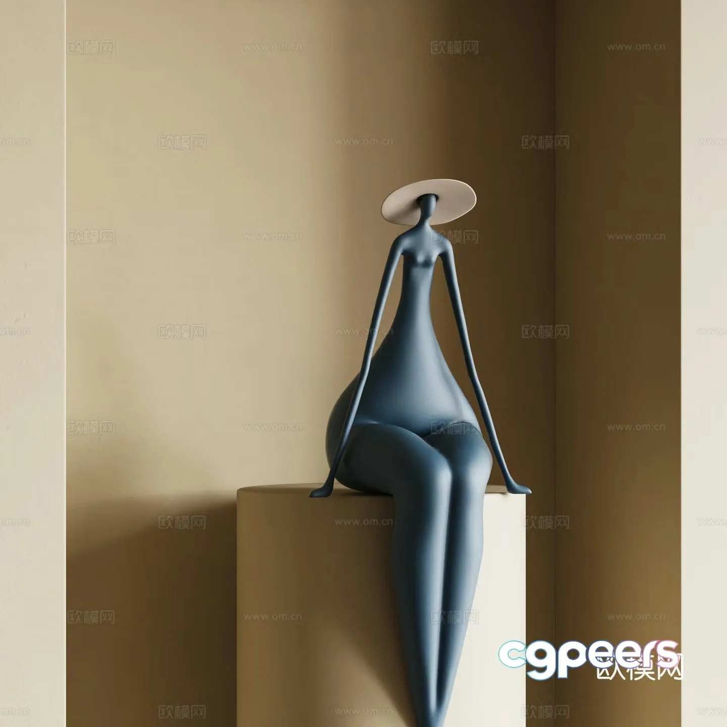 Modern character sculpture 3d model