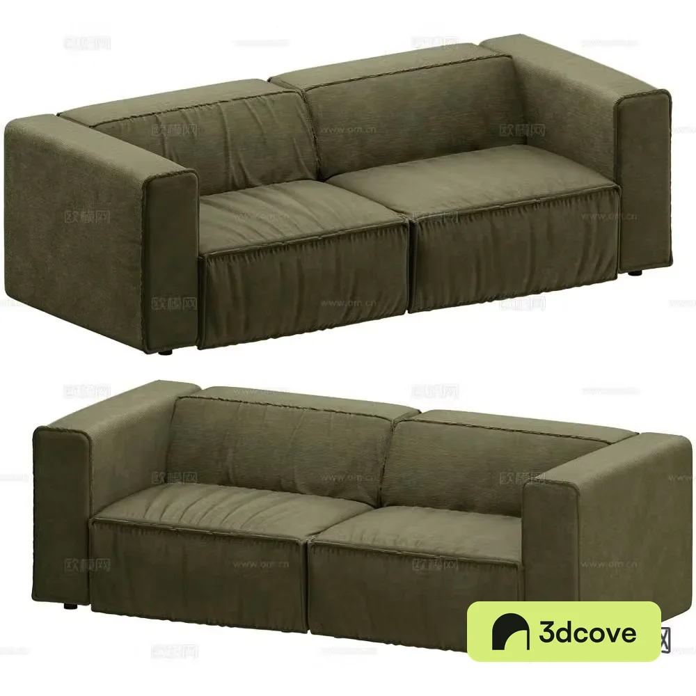 BoConcept modern double sofa tofu block sofa
