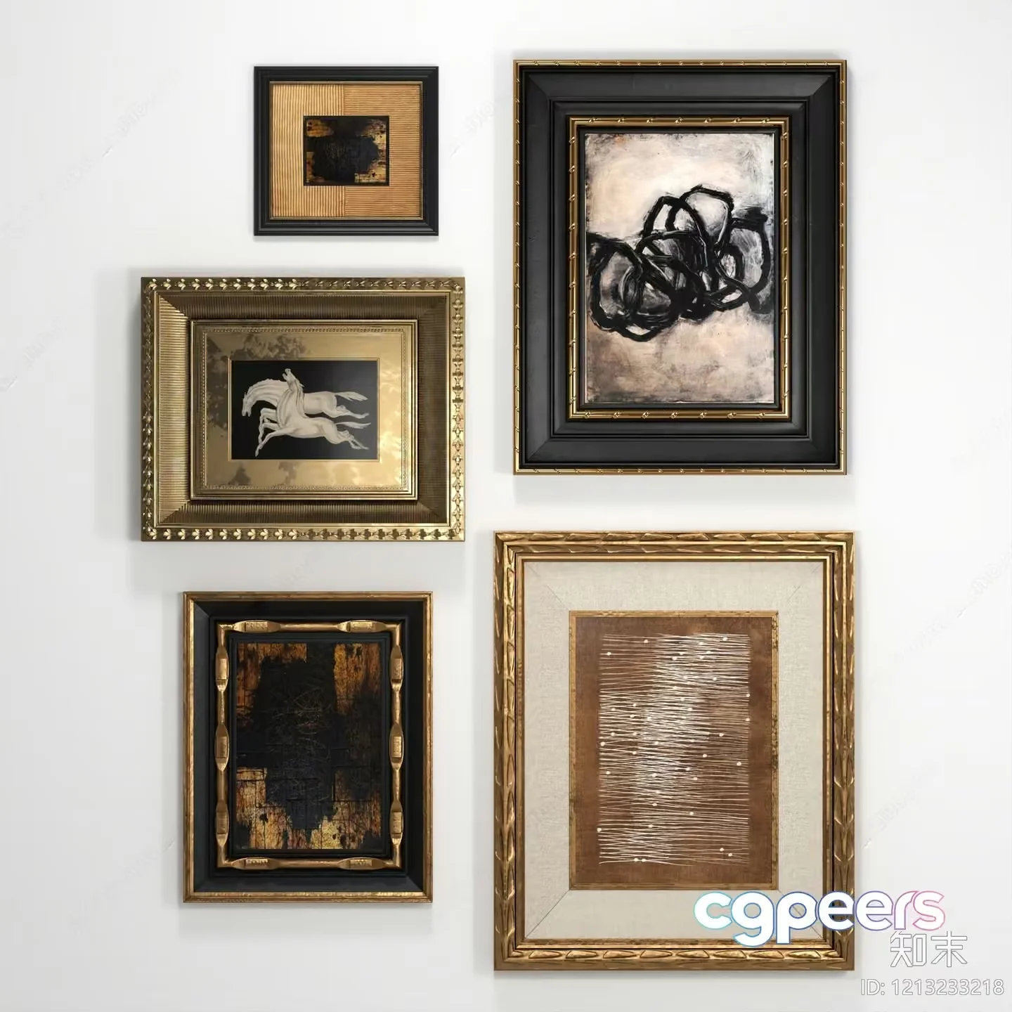 A Collection Of Framed Artwork 3D Model – 3012 – VRAY Render