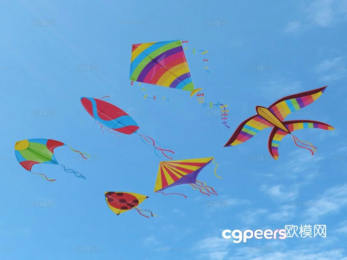 kite toy ornament decoration 3d model