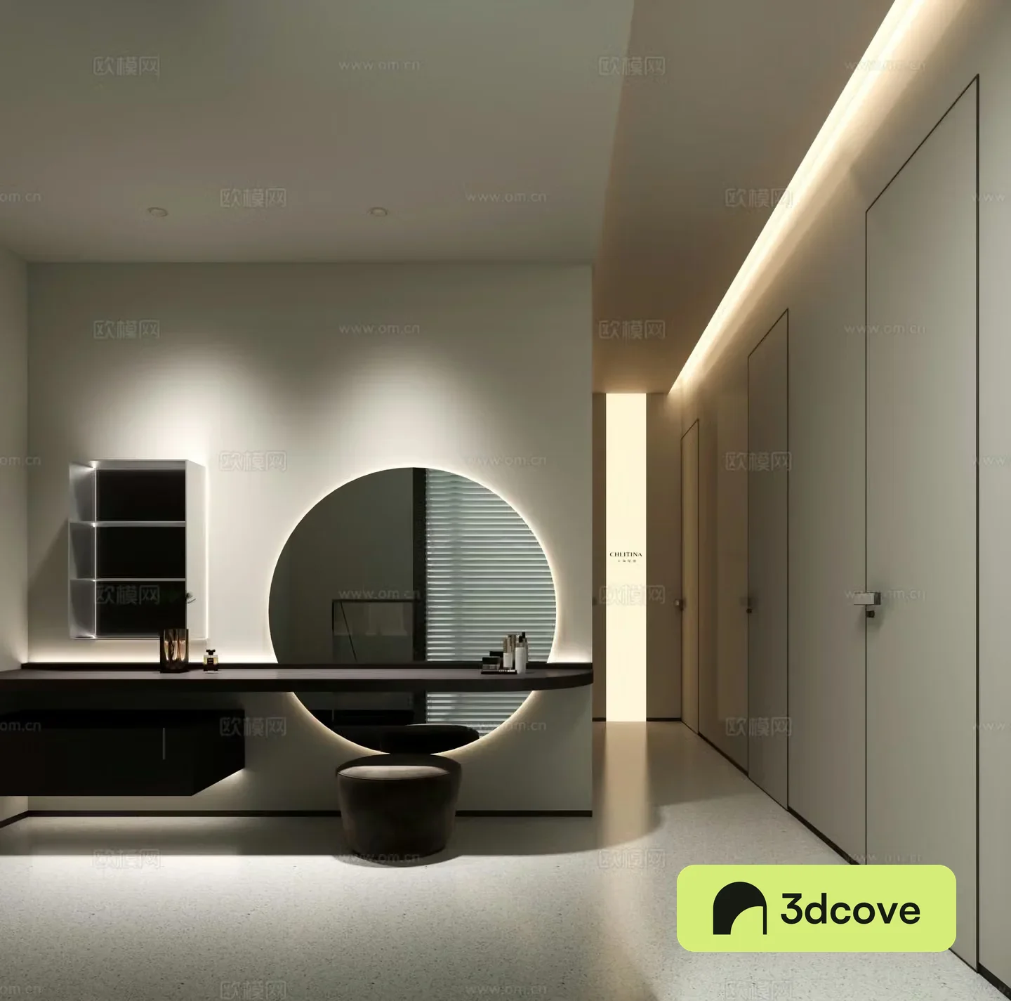 Modern beauty spa shop corridor aisle