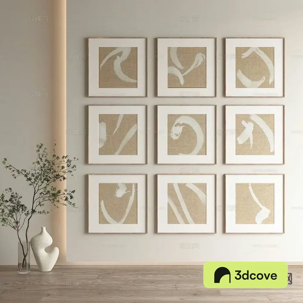 New Chinese style decorative painting geometric hanging painting