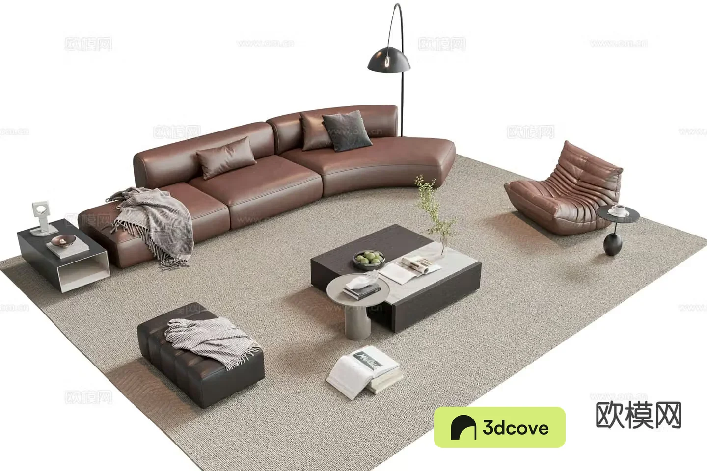 Italian style sofa combination sofa coffee table combination sofa stool