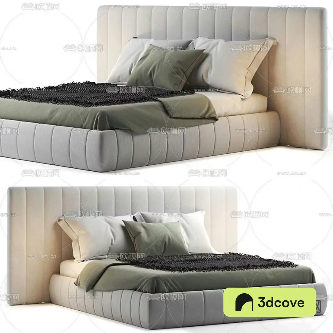 Meridiani modern fabric double bed