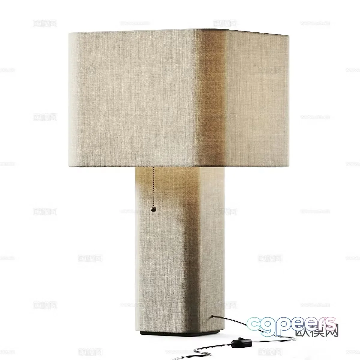 Modern fabric lampshade table lamp 3d model