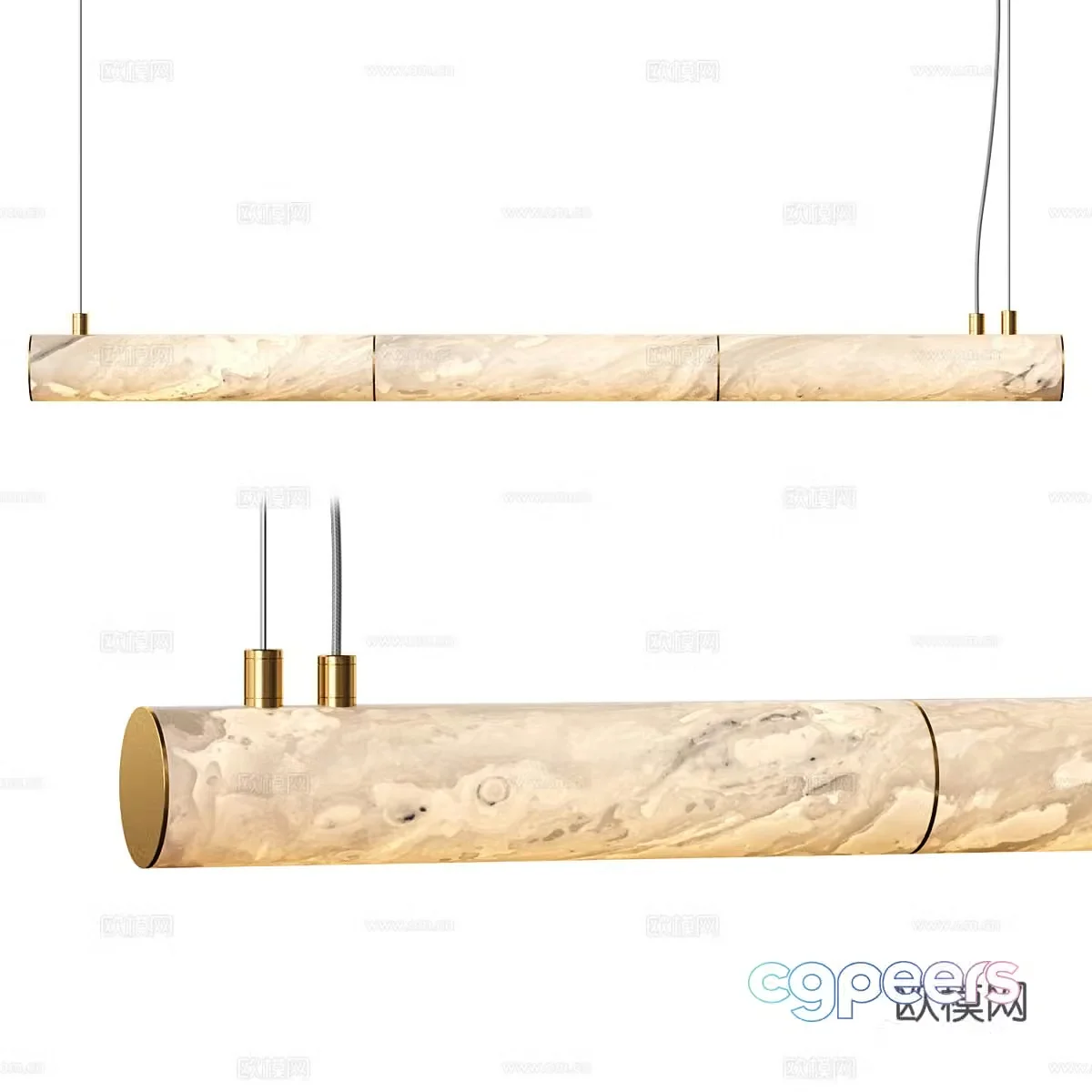 New Chinese style light luxury decorative chandelier 3D model