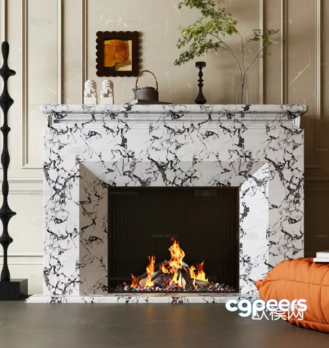 French fireplace European fireplace American fireplace 3d model