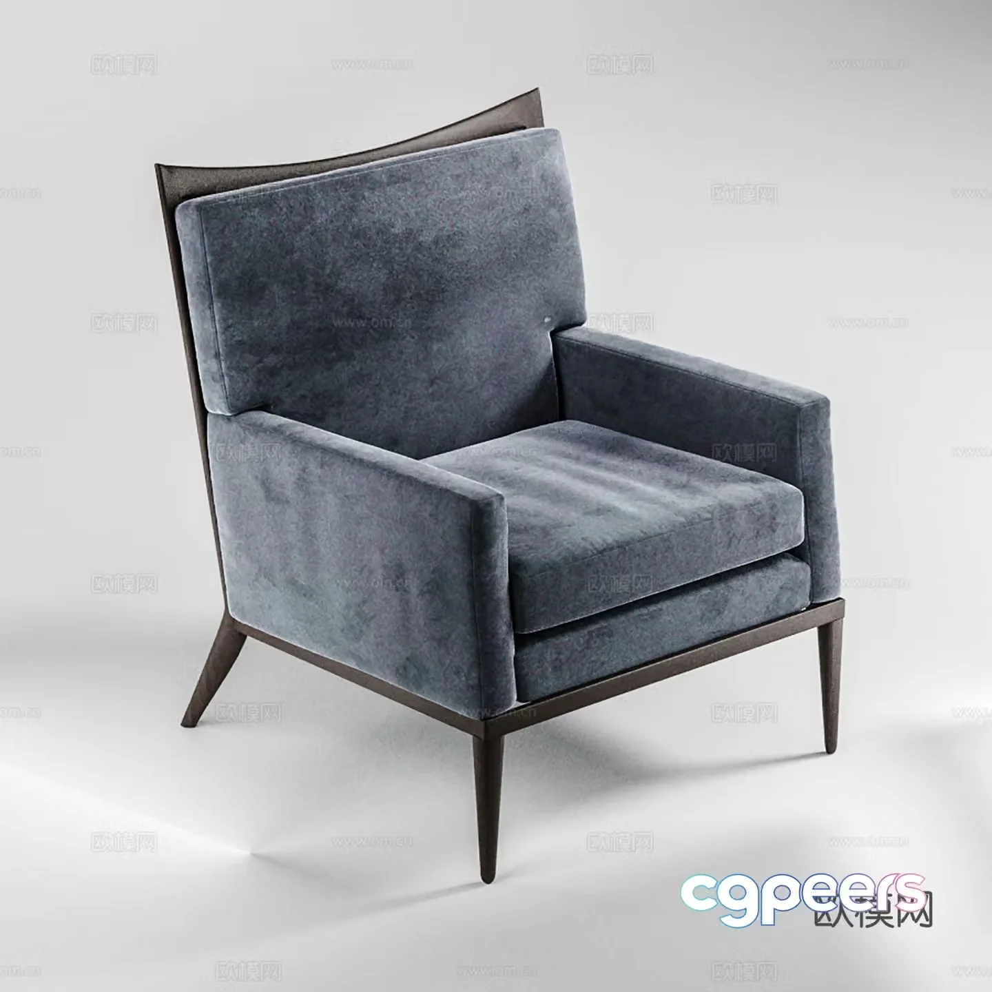 Modern leisure chair cloth chair book chair single chair 3d model