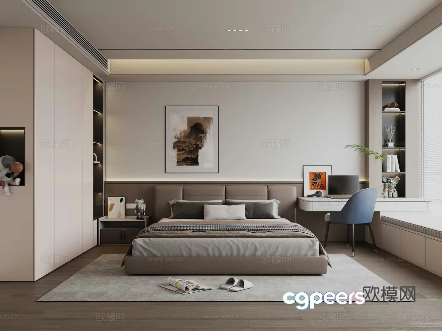 Modern Italian style bedroom 3d model