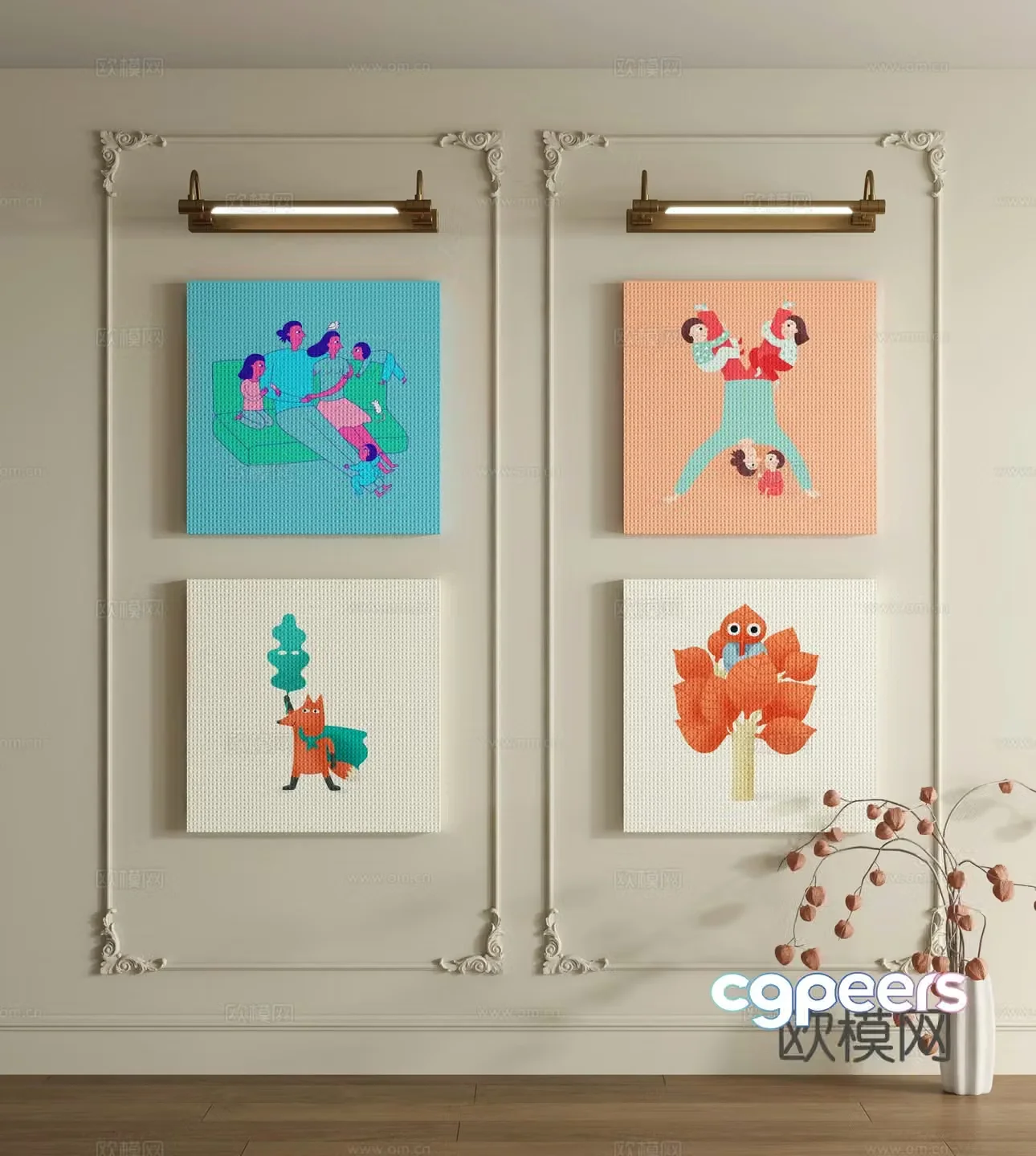 Dopamine decorative painting 3d model