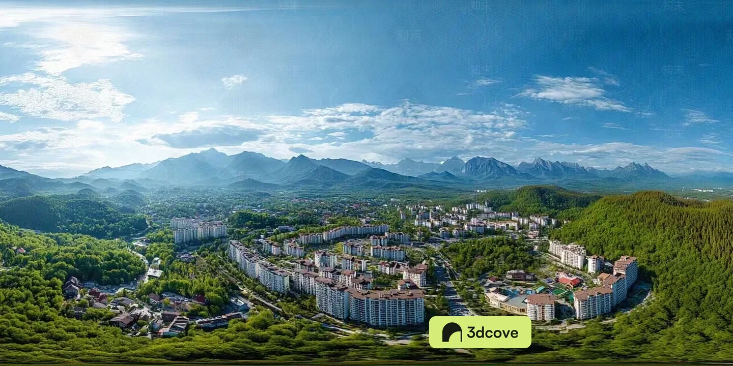 A Cityscape With Mountains In The Background