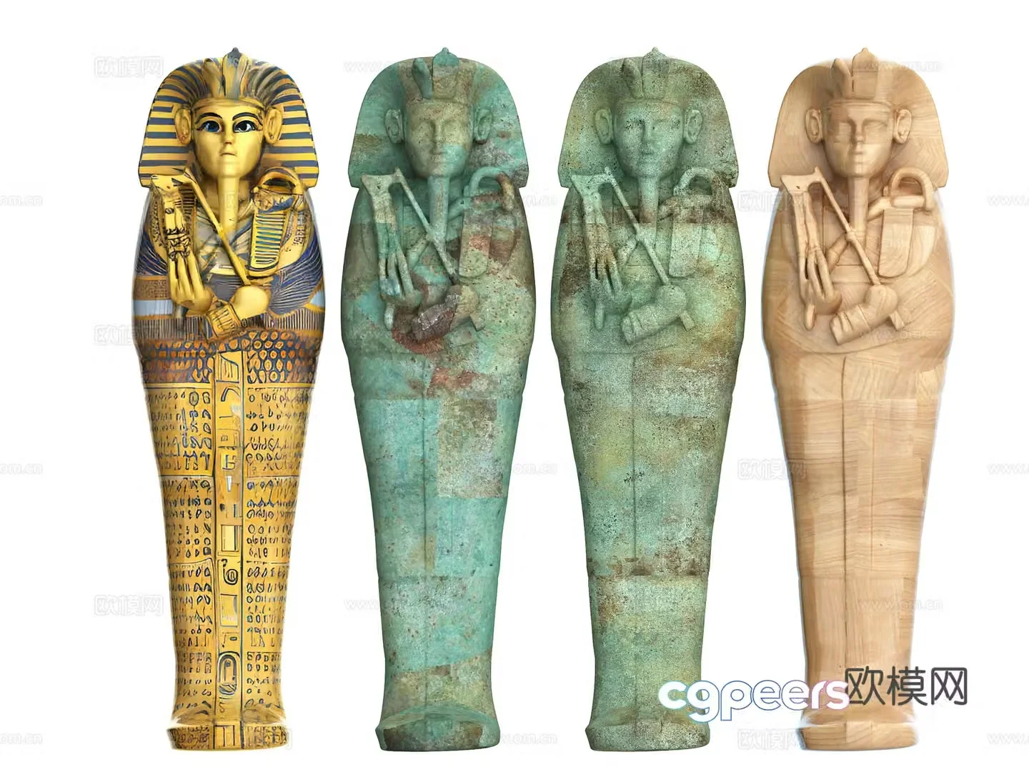 Egypt Egyptian elements pharaoh mummy element style statue sculpture Egyptian styling 3d model