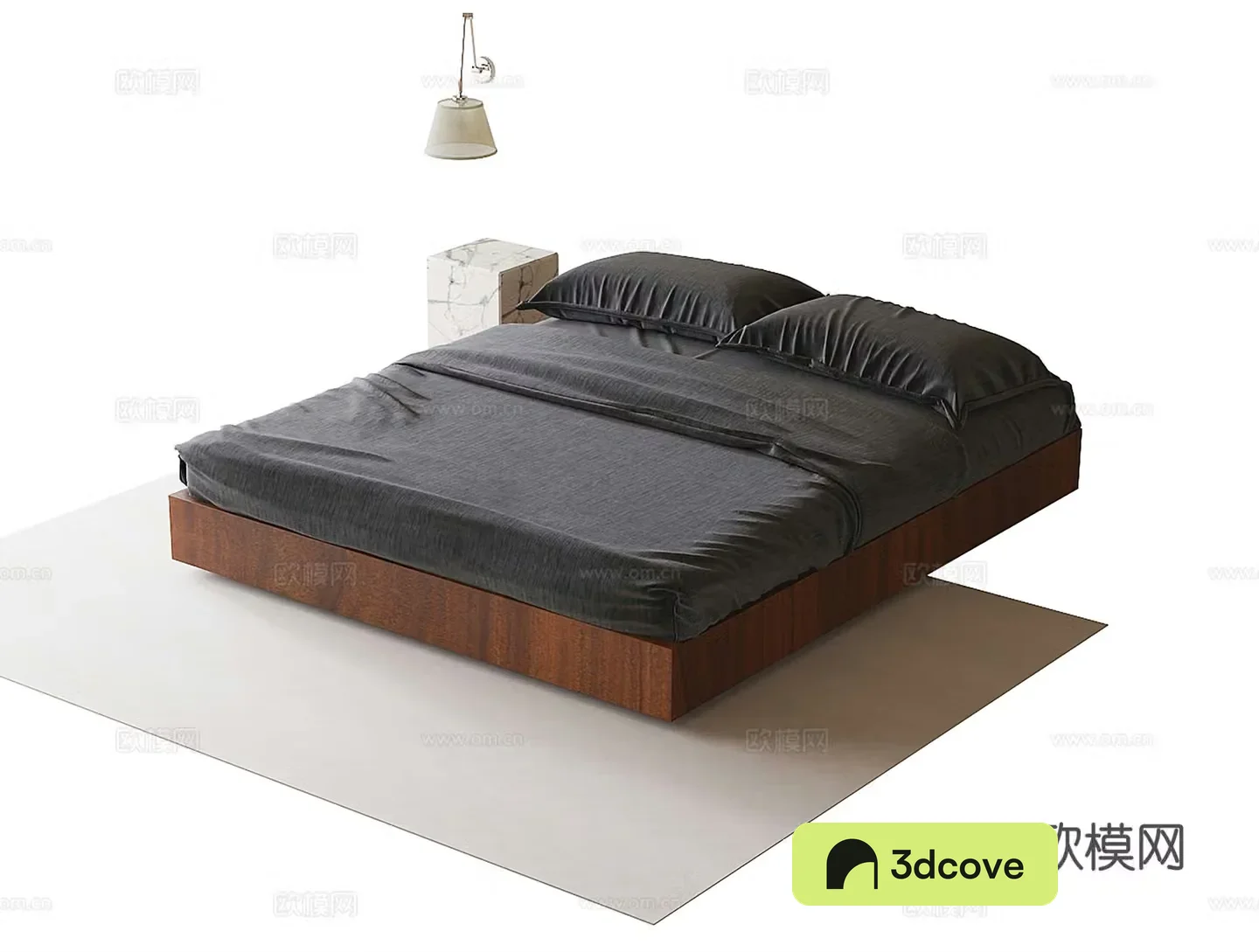 Modern backrestless bed double bed