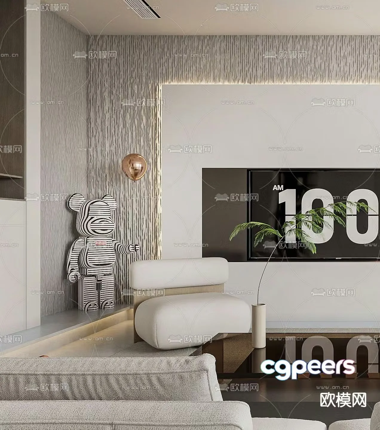 Modern leisure sofa 3d model