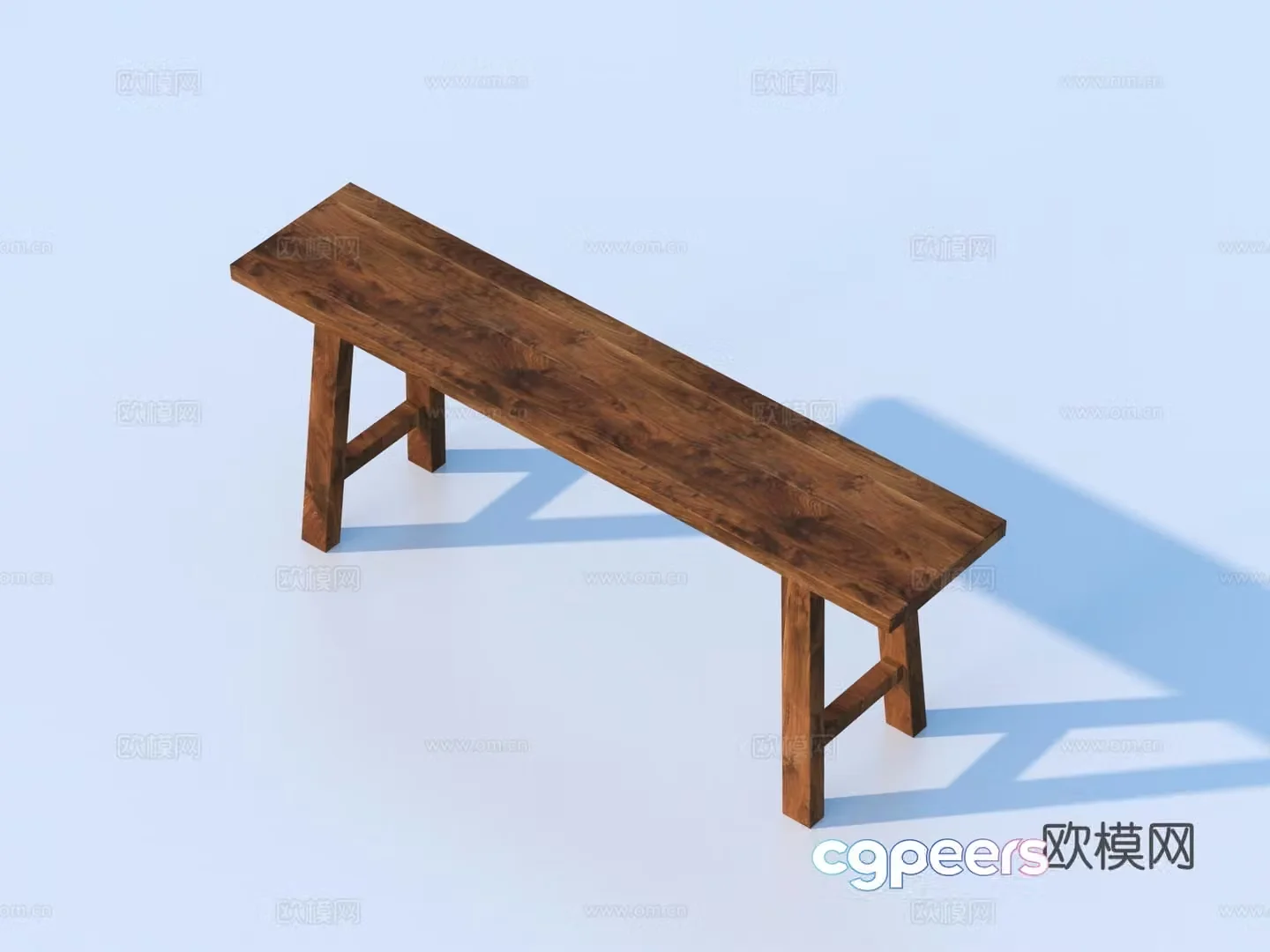 Bench bench stool solid wood stool 3d model