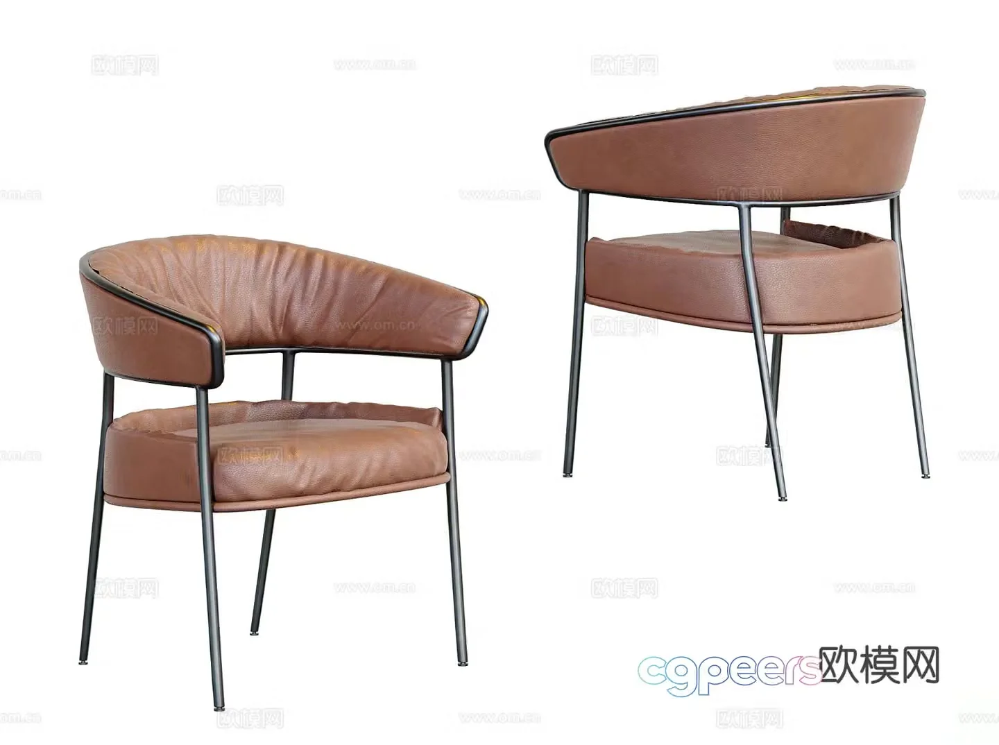 Modern single chair dining chair leisure chair armchair 3d model