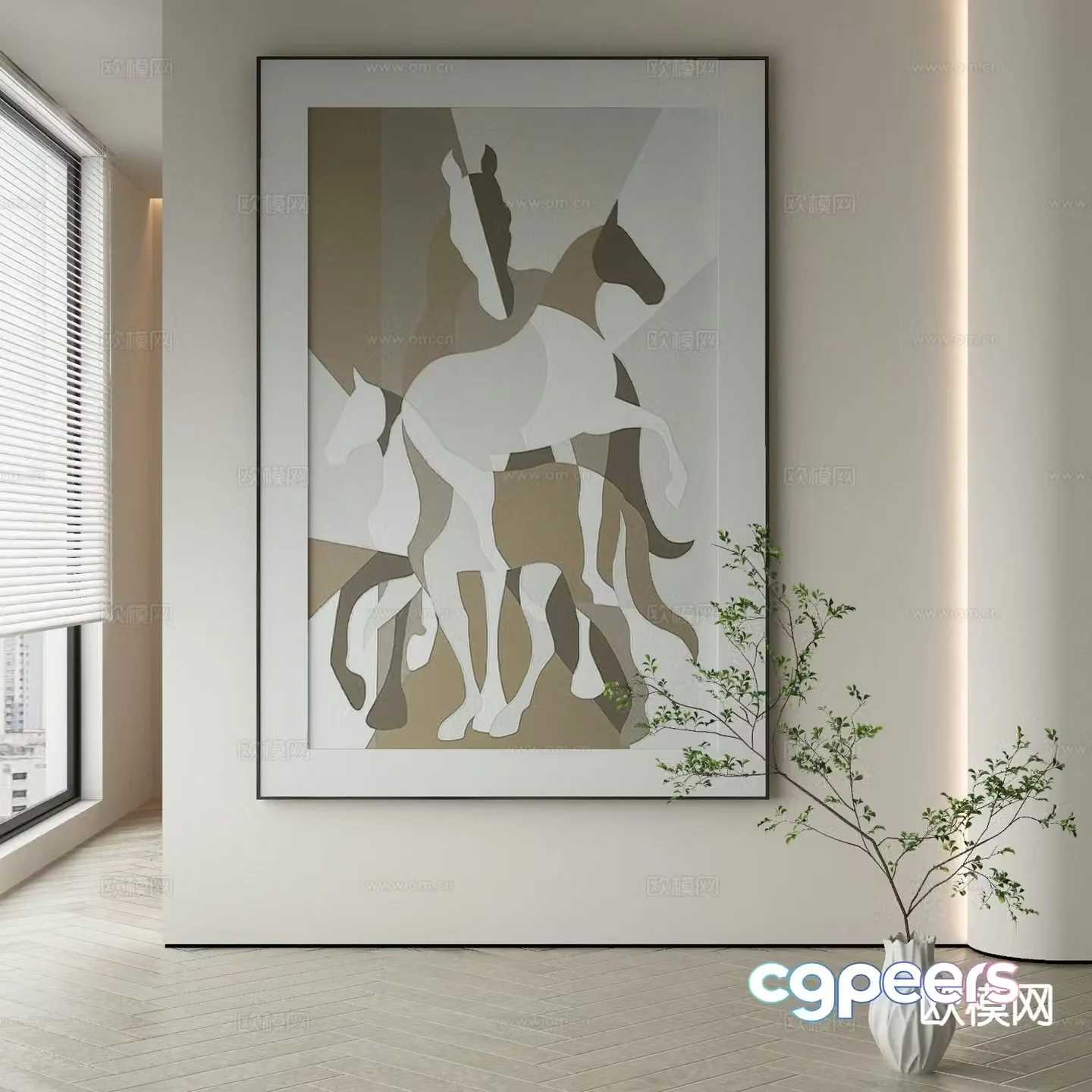 Modern art painting texture painting decorative painting 3d model