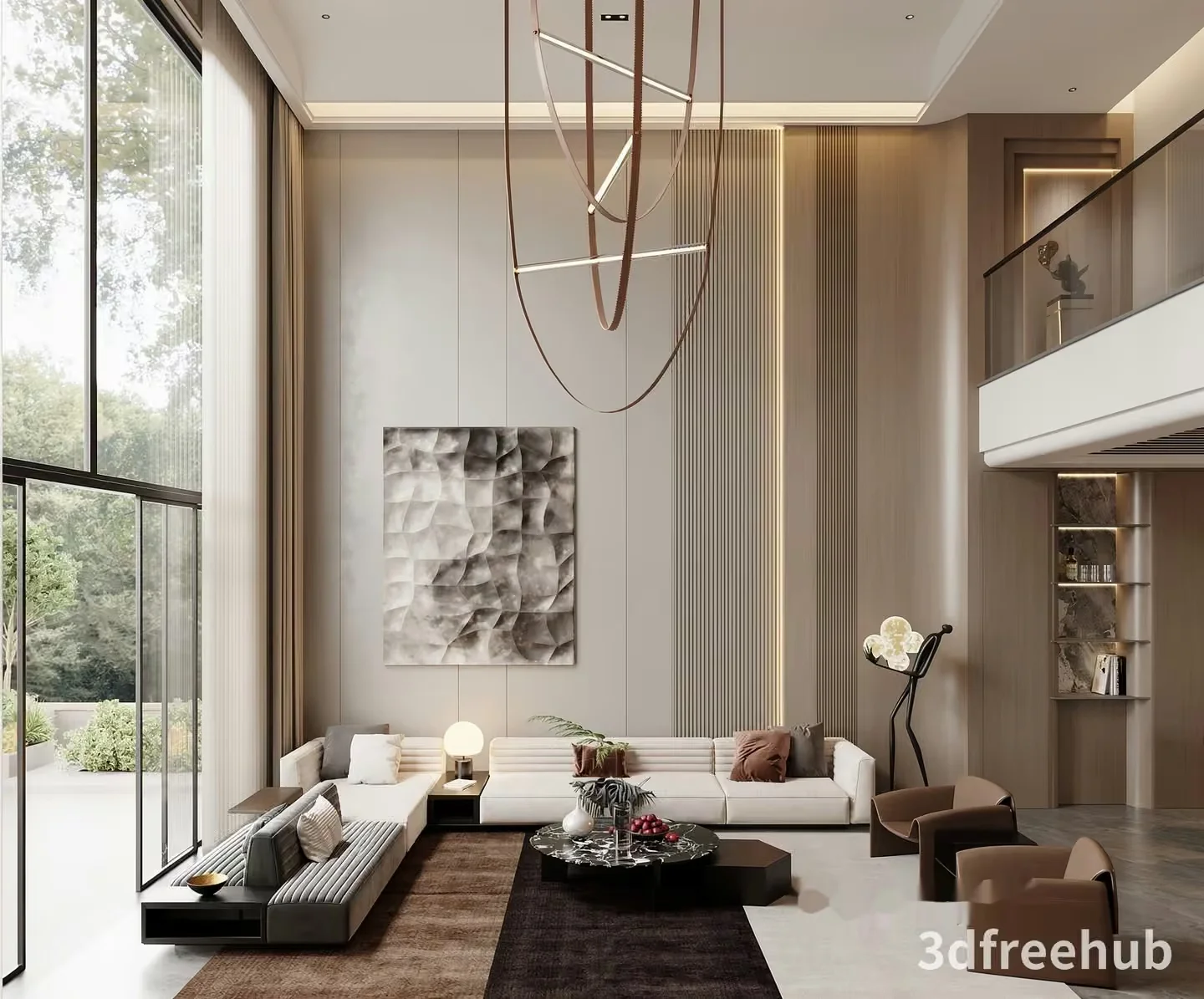Modern Living Room 3D Model – 20828 – VRAY Render