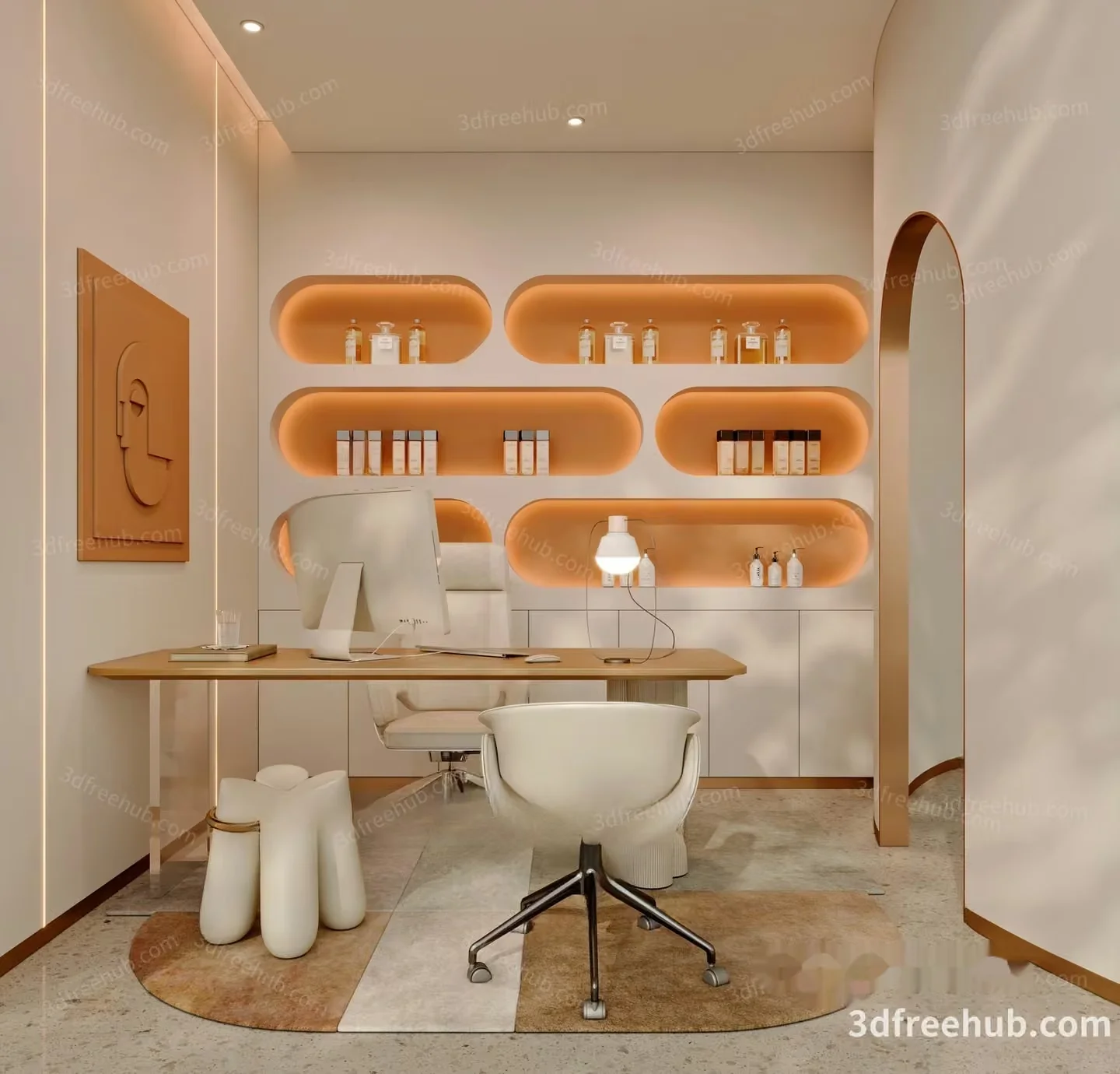 Minimalist Office Space 3D Model – 21845 – VRAY Render