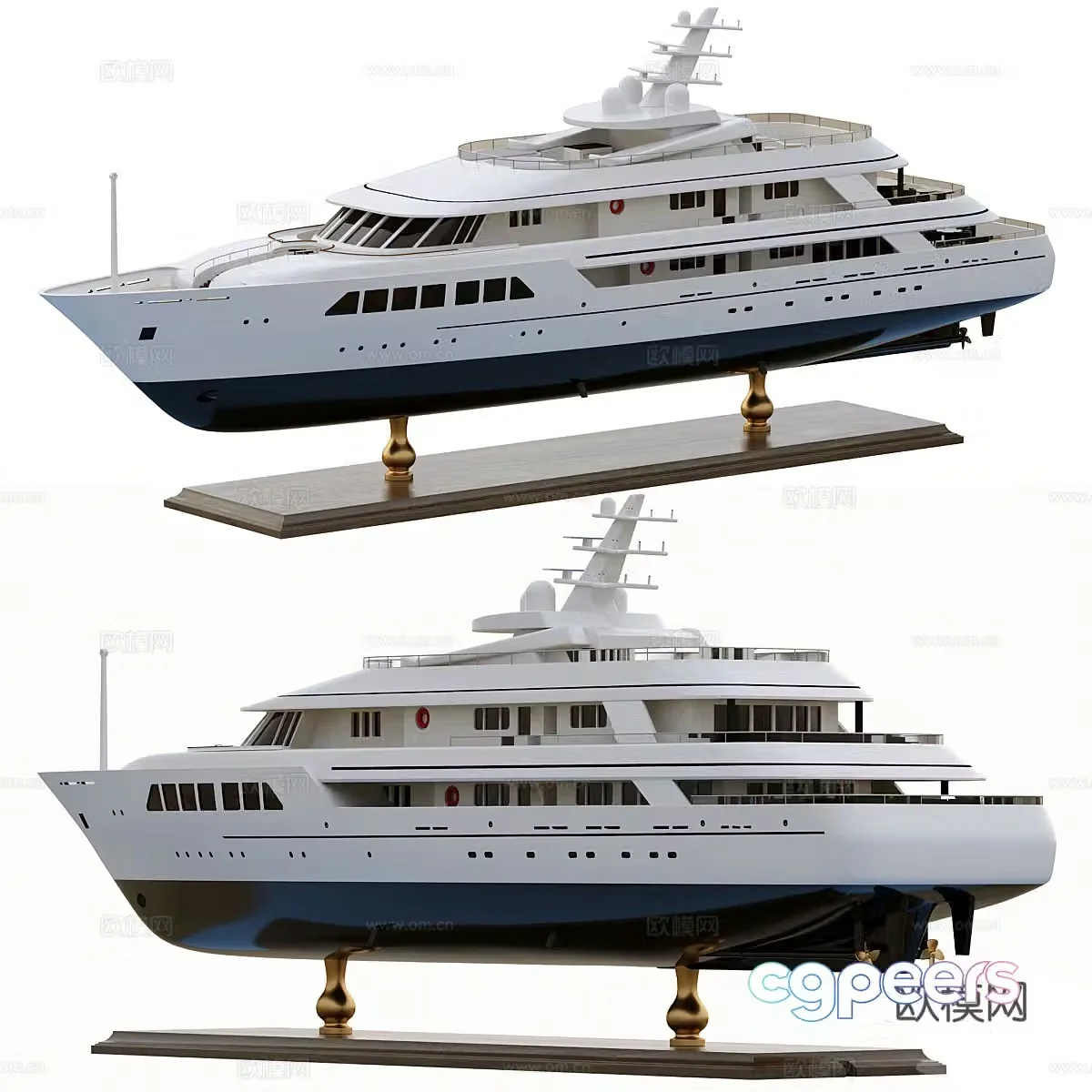 Wooden ship model 3d model