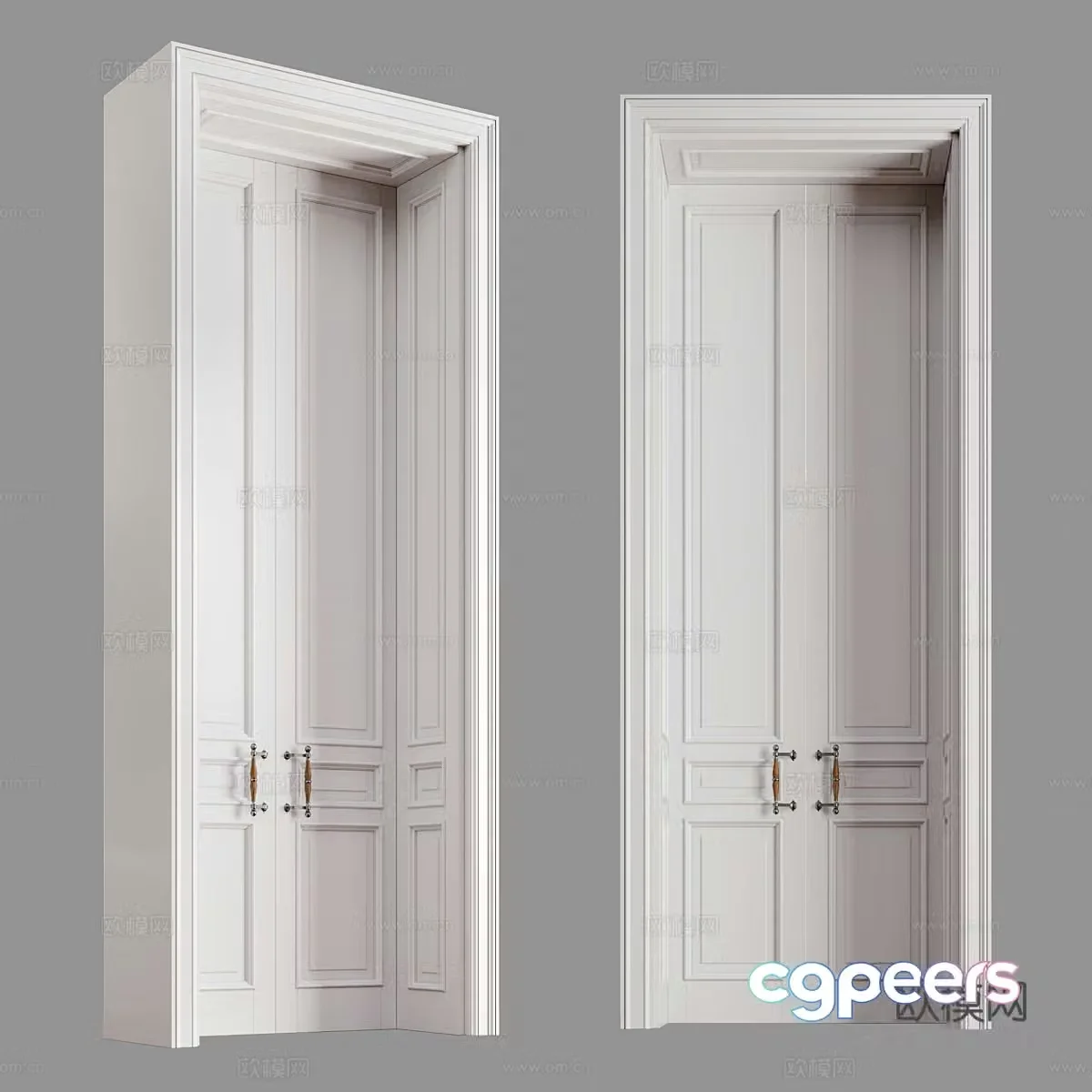 French double door 3D model