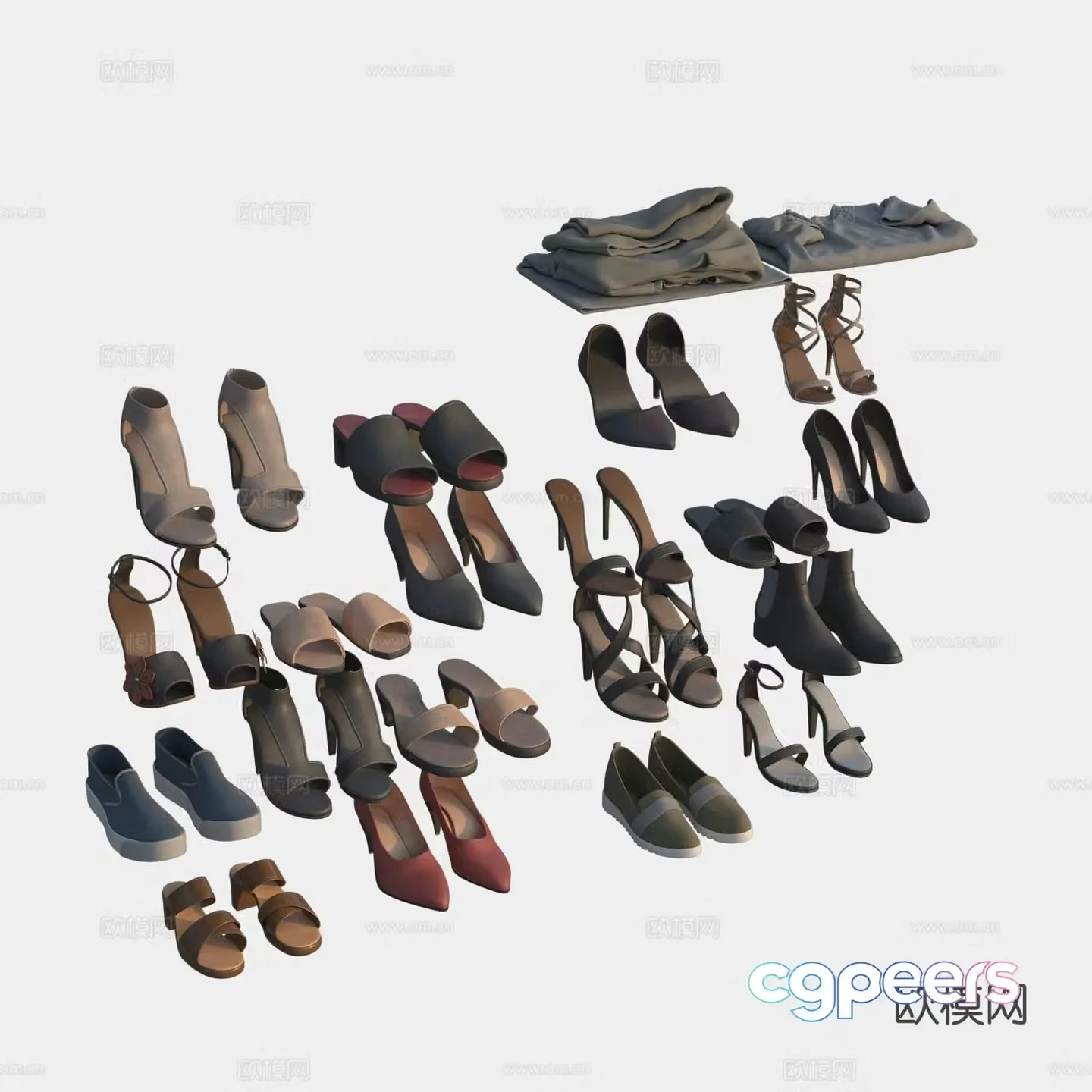 women’s shoes high heels shoes 3d model