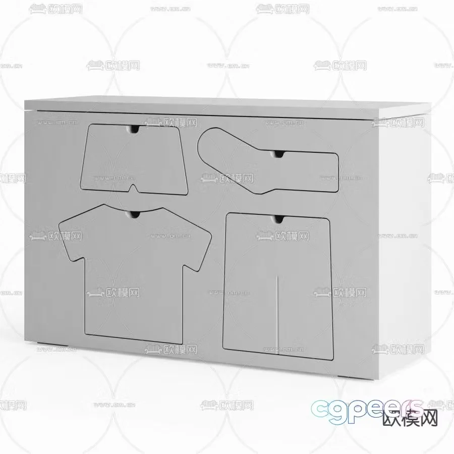 Nordic white children’s cabinet 3d model