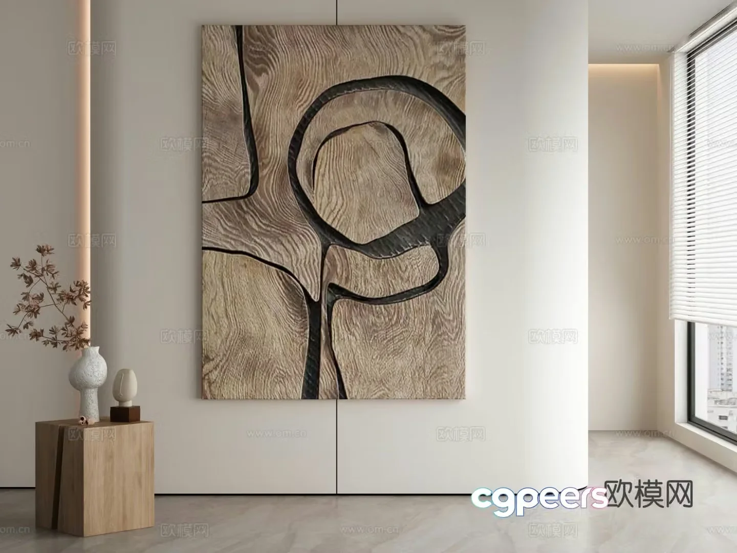 Modern texture painting decorative painting 3d model