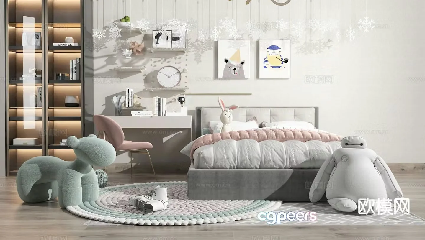 Modern children’s bed 3d model