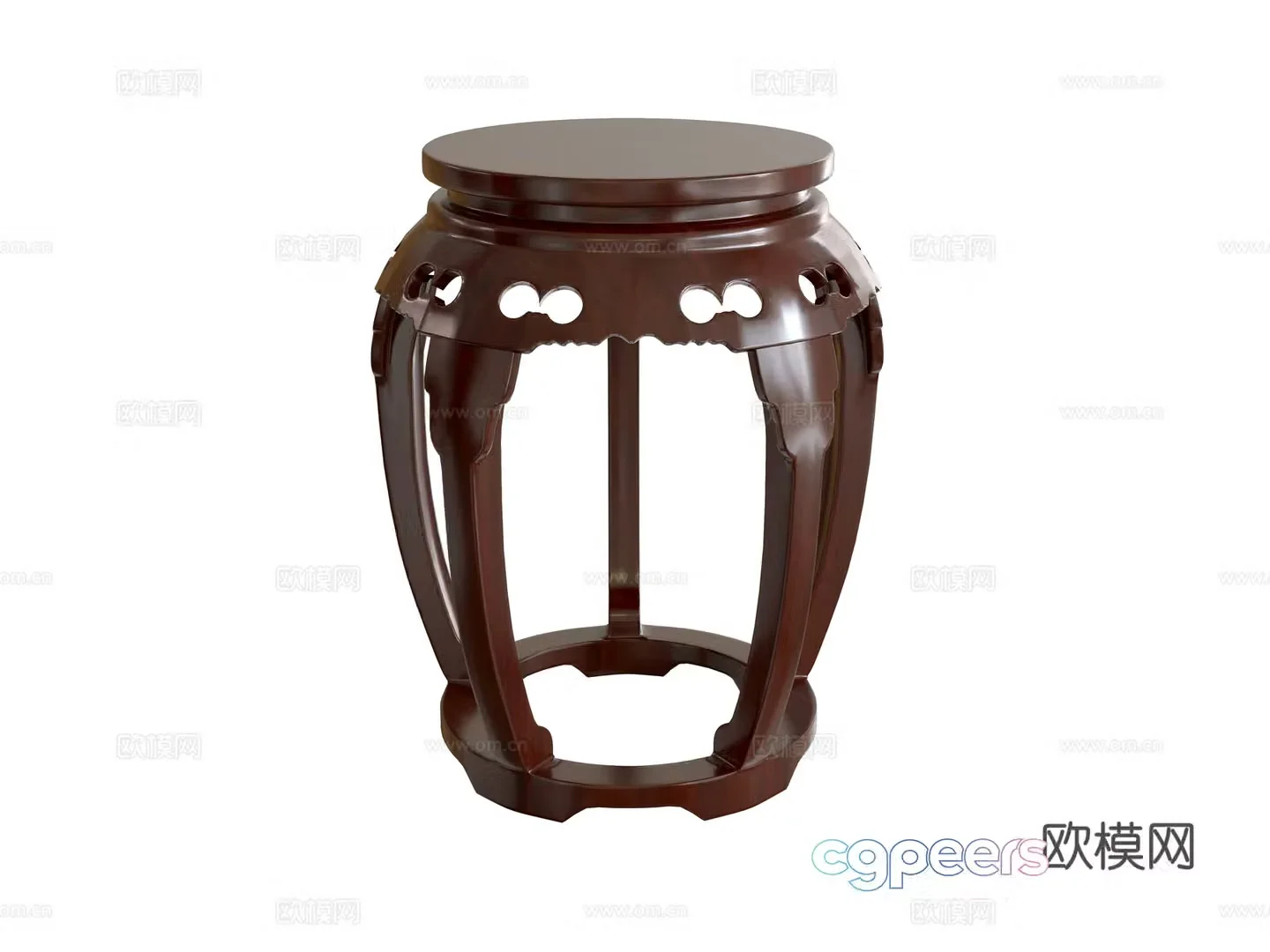 Round stool 3d model